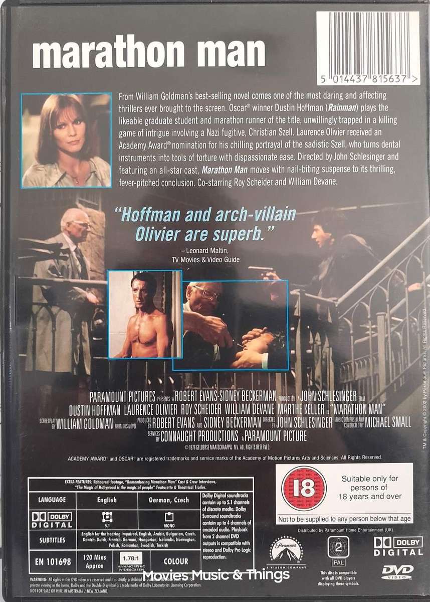 Marathon Man - Dustin Hoffman & Laurence Olivier (DVD)
