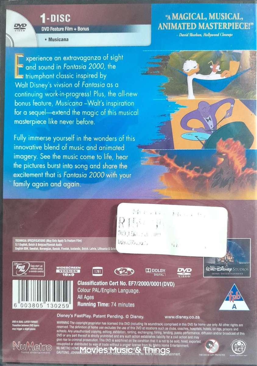 Fantasia - The Original Classic & Fantasia 2000 (DVD) New