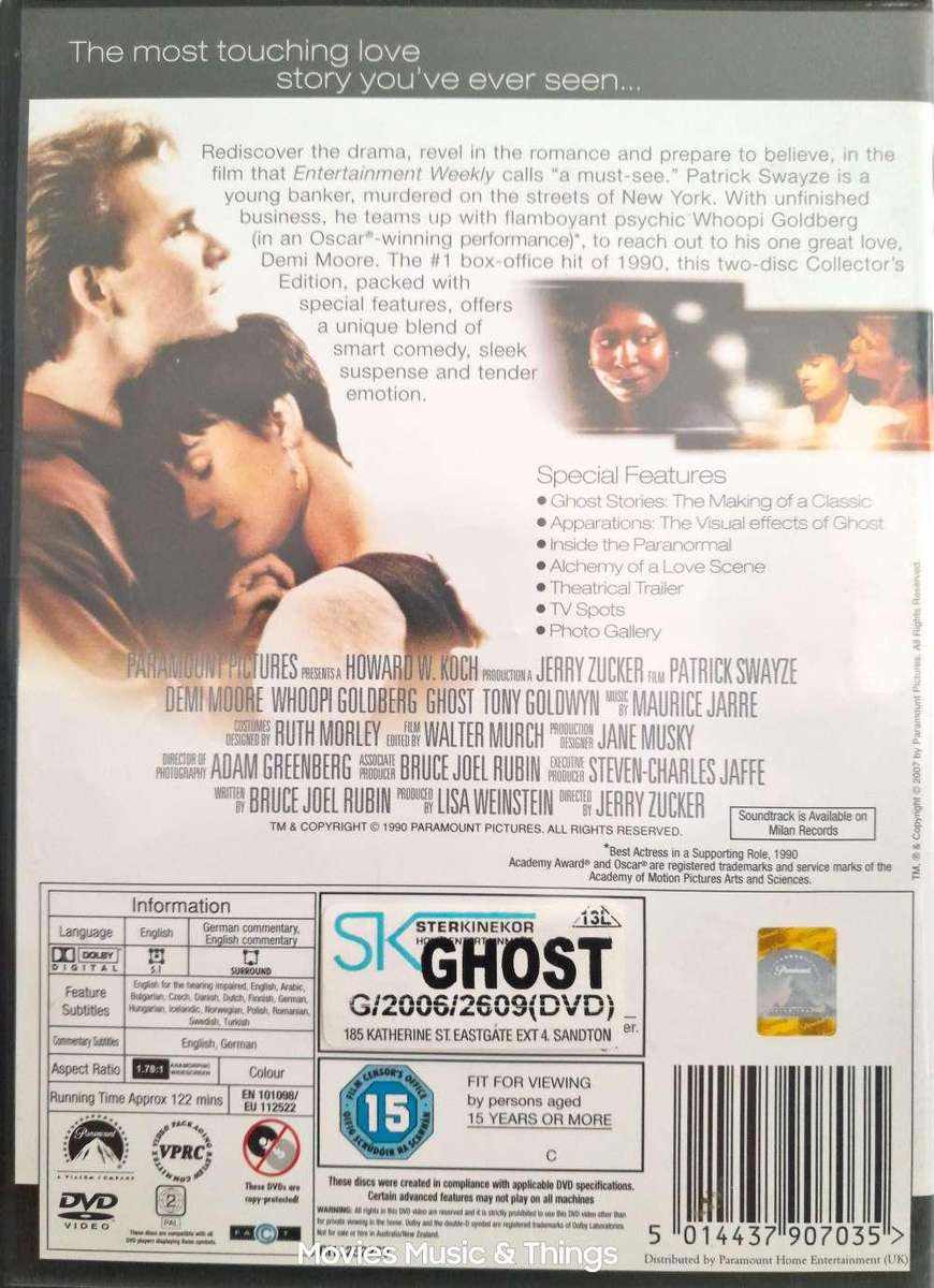 Ghost - 2 Disc Special Edition - Patrick Swayze & Demi Moore (DVD)
