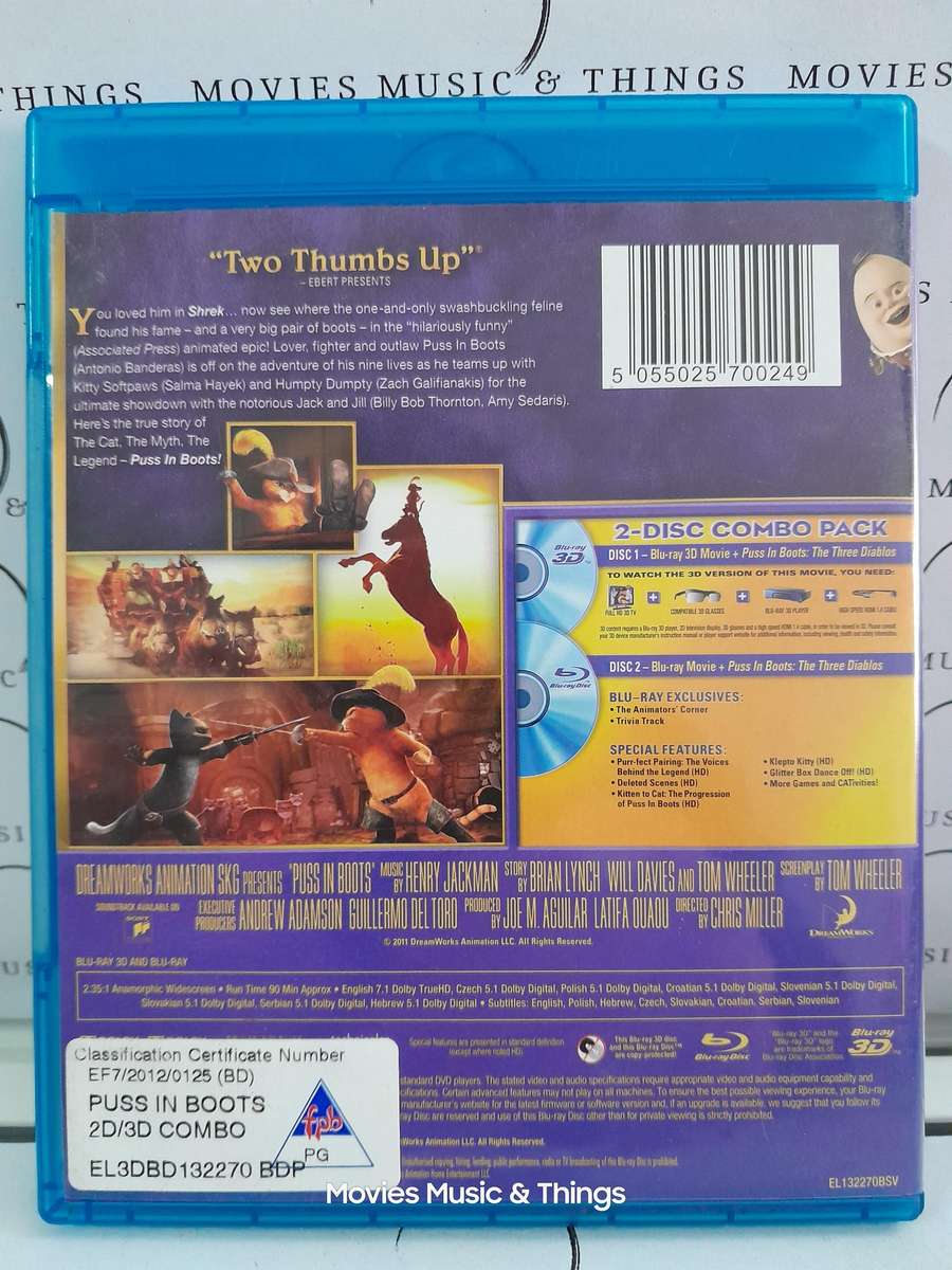 Puss in Boots - Antonio Banderas (Blu-ray + Blu-ray 3D Discs)
