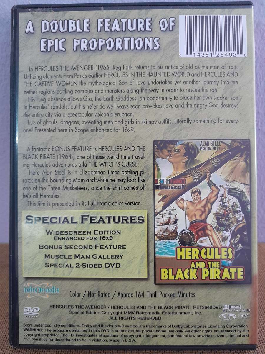 Hercules - Double Feature - The Avenger & The Black Pirate (2-Sided DVD)