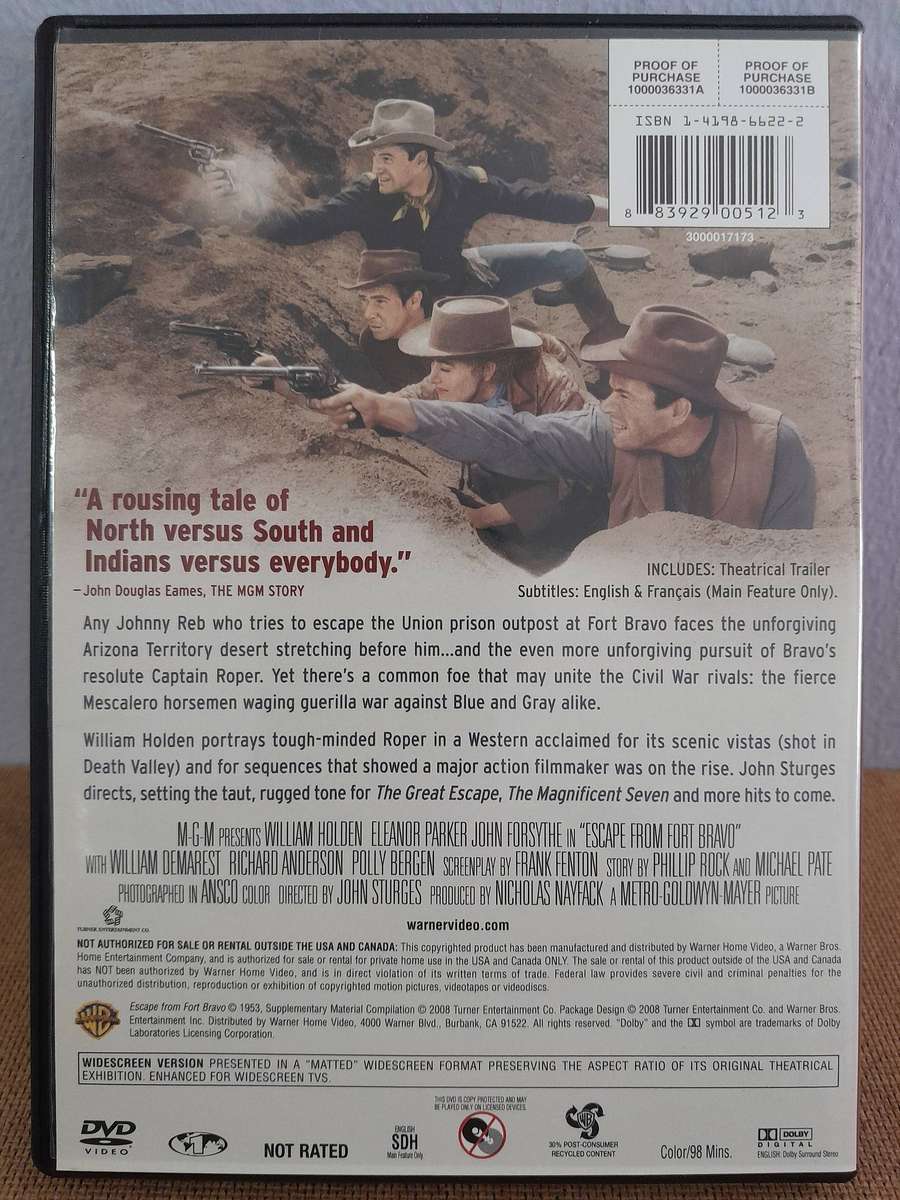 Escape from Fort Bravo - William Holden & Elleanor Parker & John Forsythe (DVD) Region 1