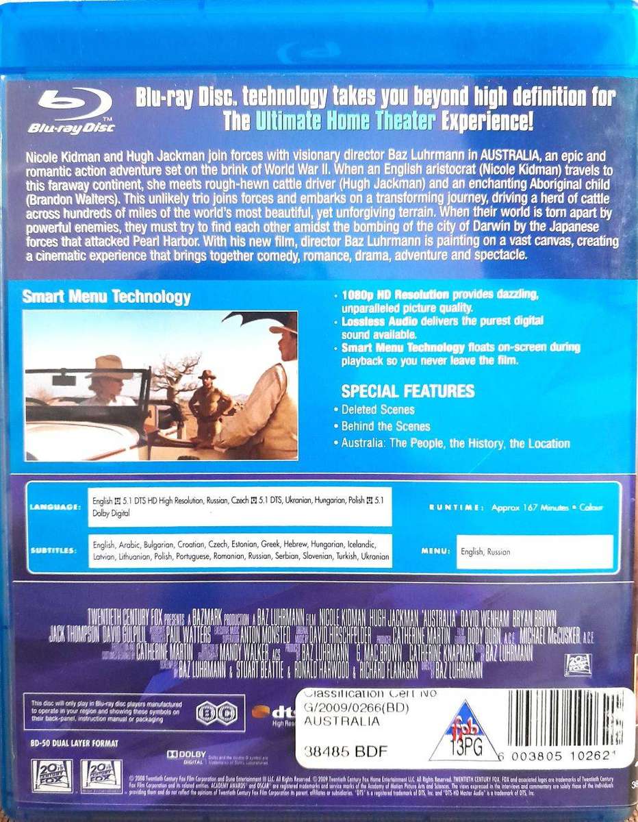 Australia - Nicole Kidman & Hugh Jackman (Blu-ray Disc)