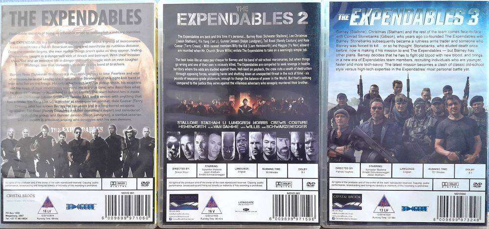 The Expendables 1, 2 & 3 (3xDVD's)