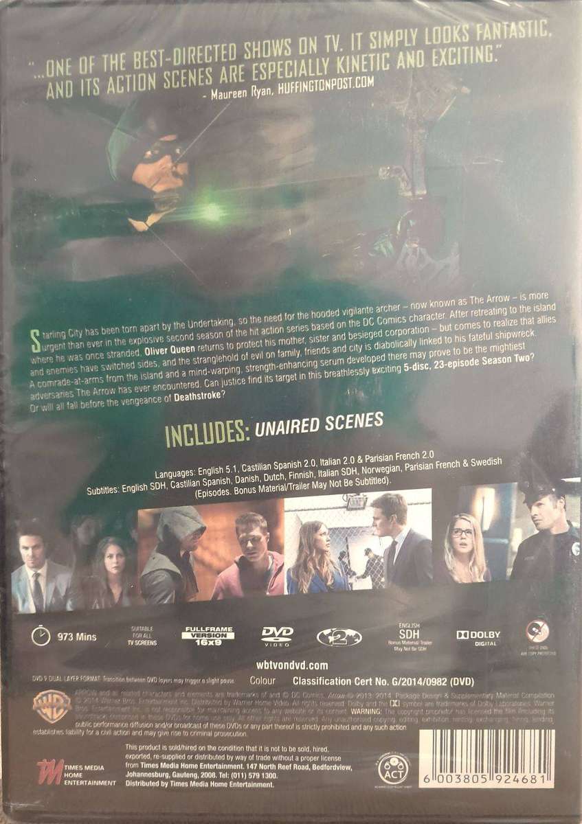 Arrow - The Complete Second Season (5xDVD) New