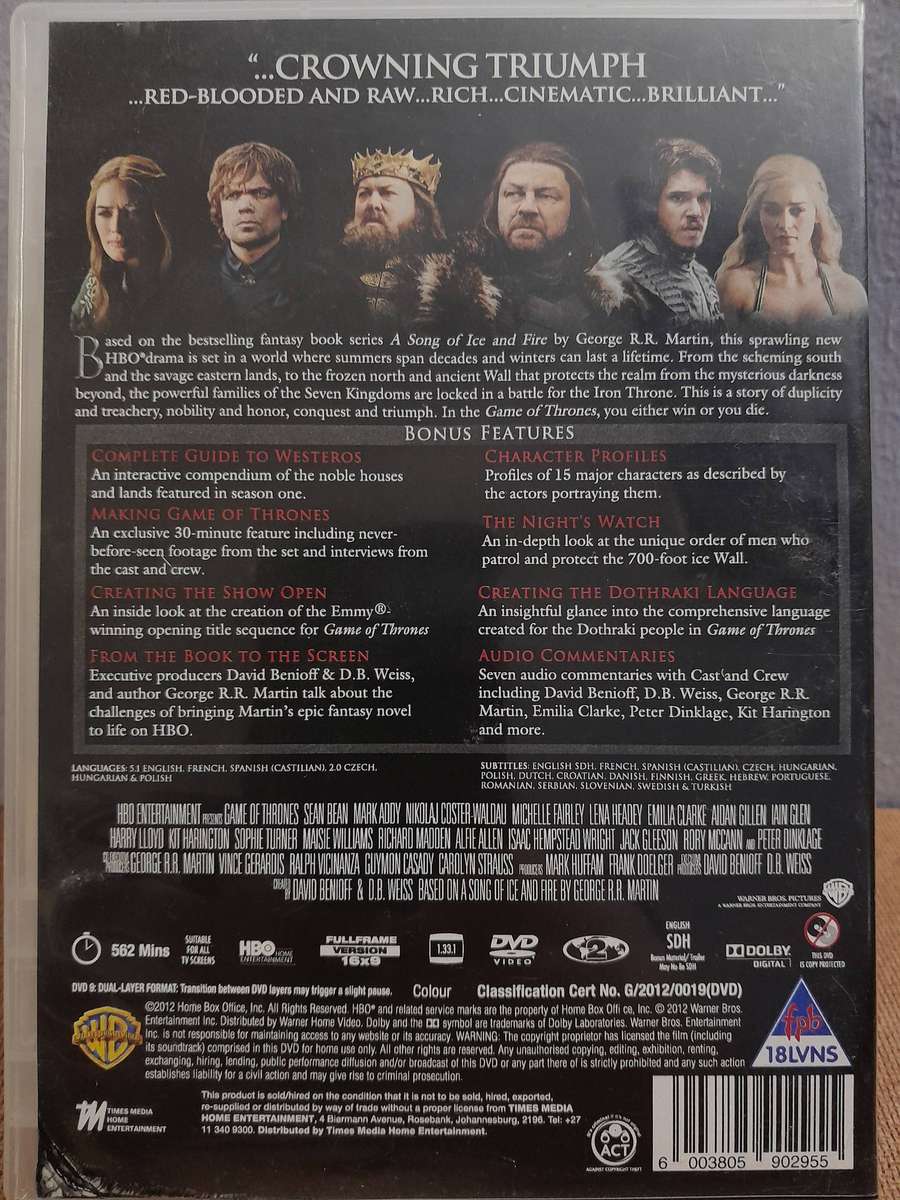 Game of Thrones - Season 1 - 6 (30xDVD) 60 Episodes