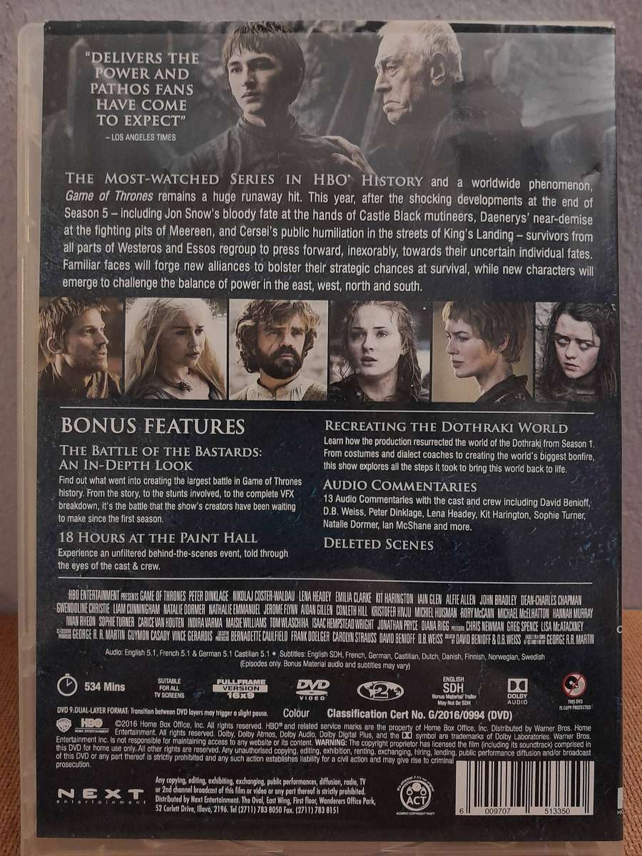 Game of Thrones - Season 1 - 6 (30xDVD) 60 Episodes