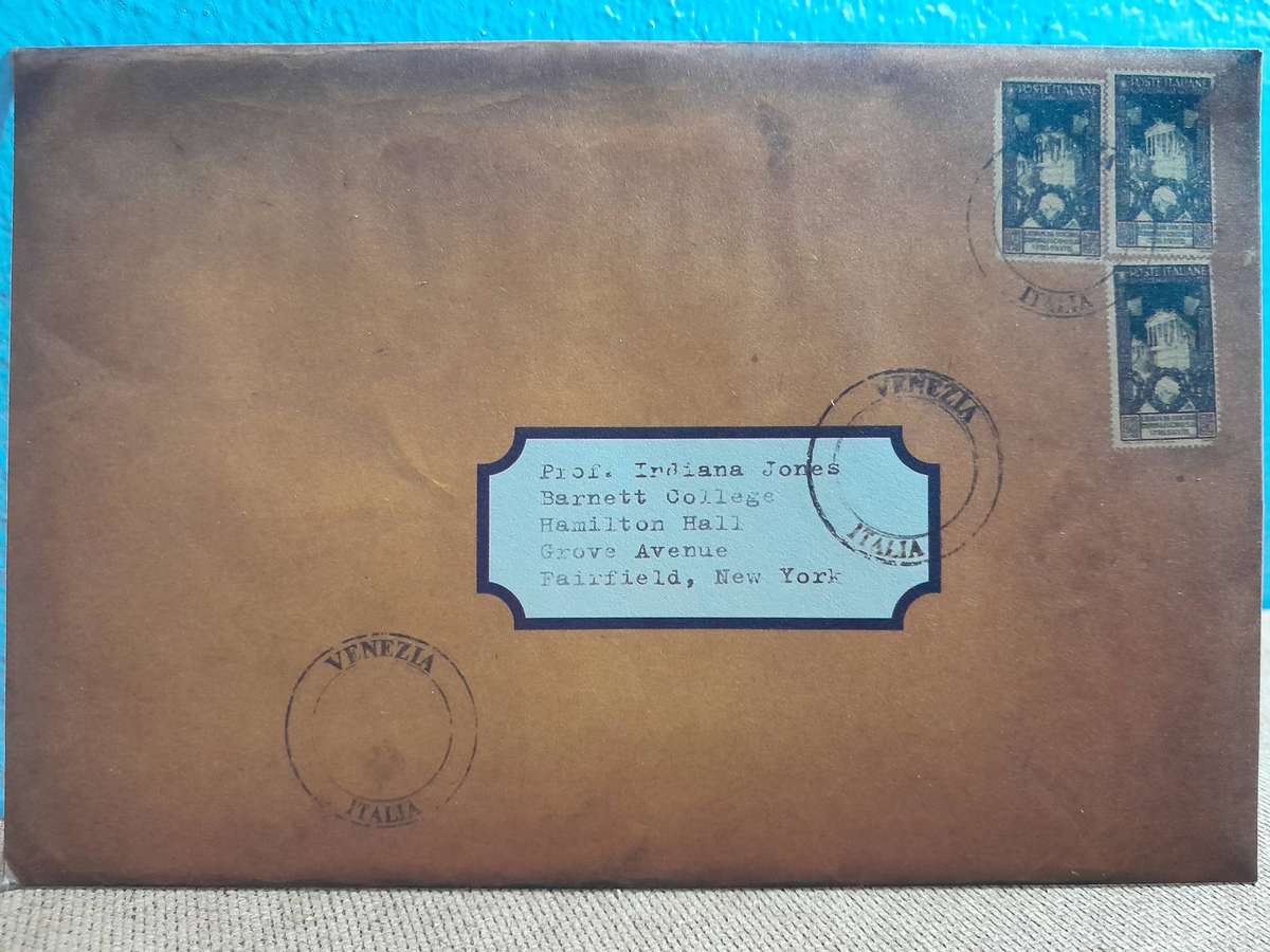 Indiana Jones Barnett College envelope letter map Paramount DVD insert promo ad