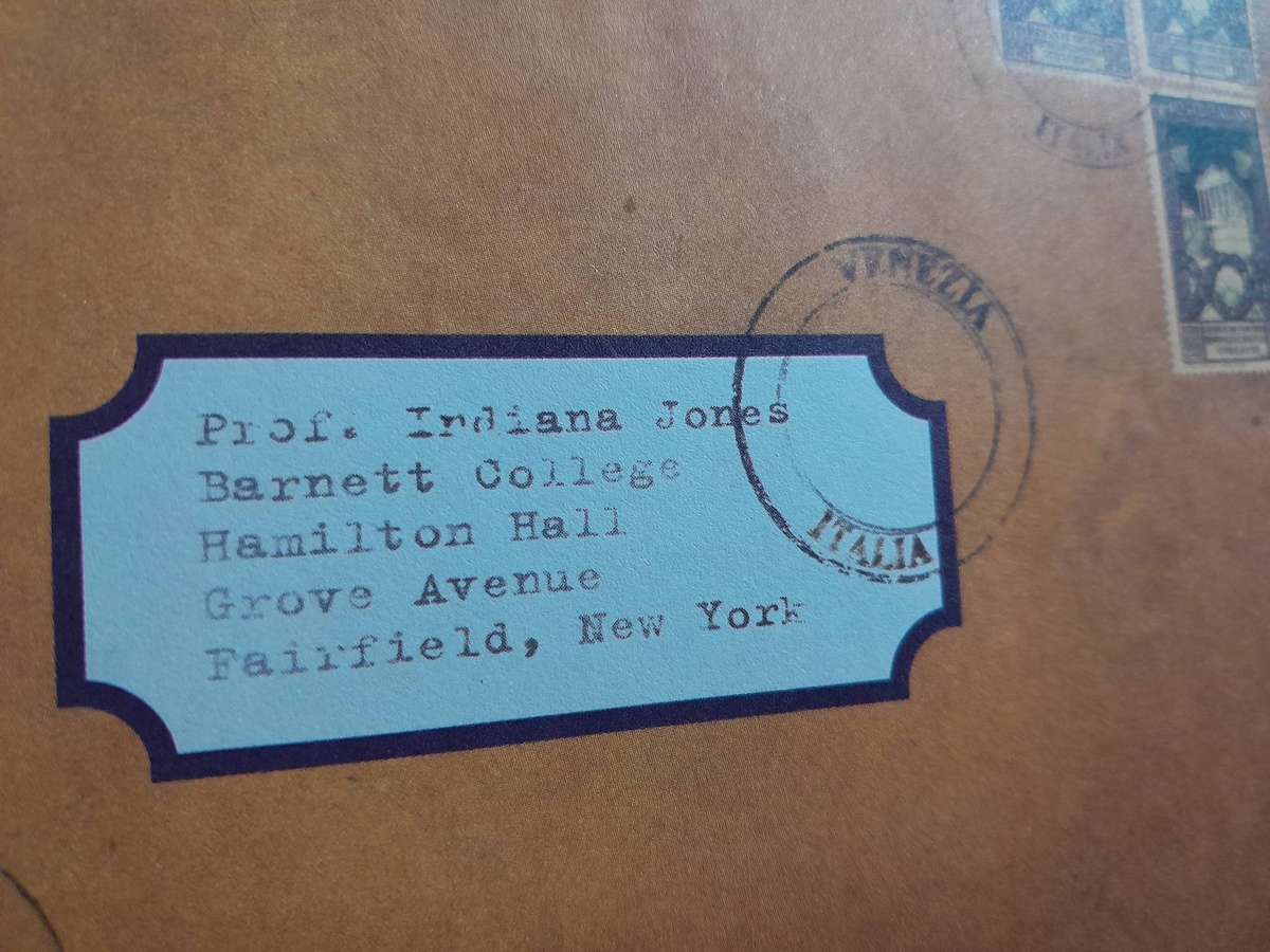 Indiana Jones Barnett College envelope letter map Paramount DVD insert promo ad