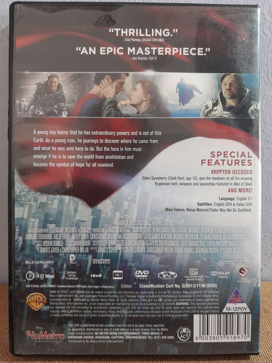 Man of Steel - Henry Cavill & Russell Crowe (DVD)