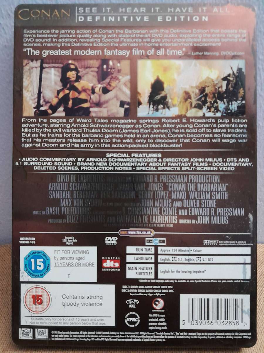 Conan The Barbarian - Definitive Edition - Arnold Schwarzenegger (2xDVD) Steelbook