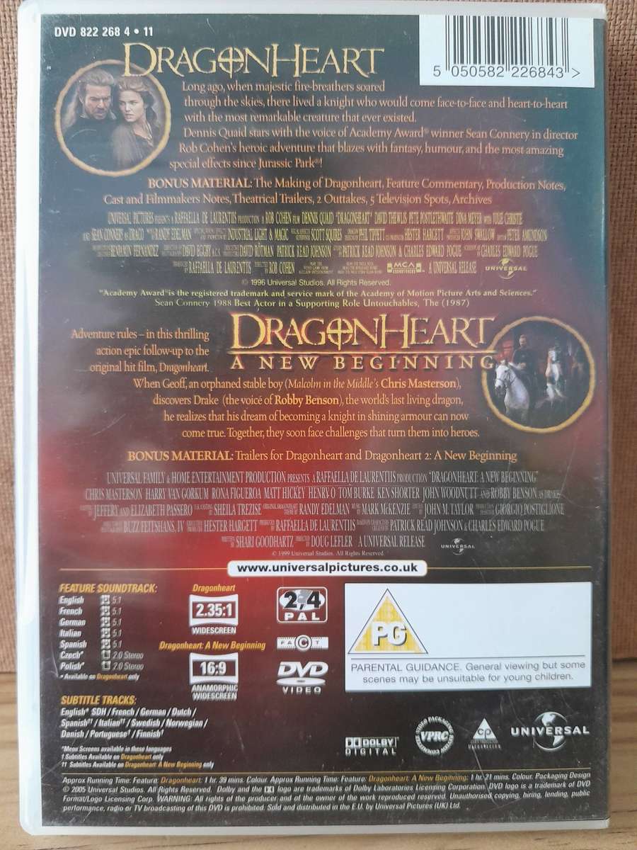 Dragon Heart & Dragon Heart - A New Beginning - Sean Connery, Dennis Quaid & Chris Masterson (2xDVD)