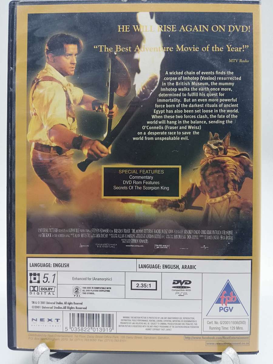The Mummy - 2 Disc Ultimate Edition & The Mummy Returns - Brendon Frazer and Arnold Vosloo (DVD)