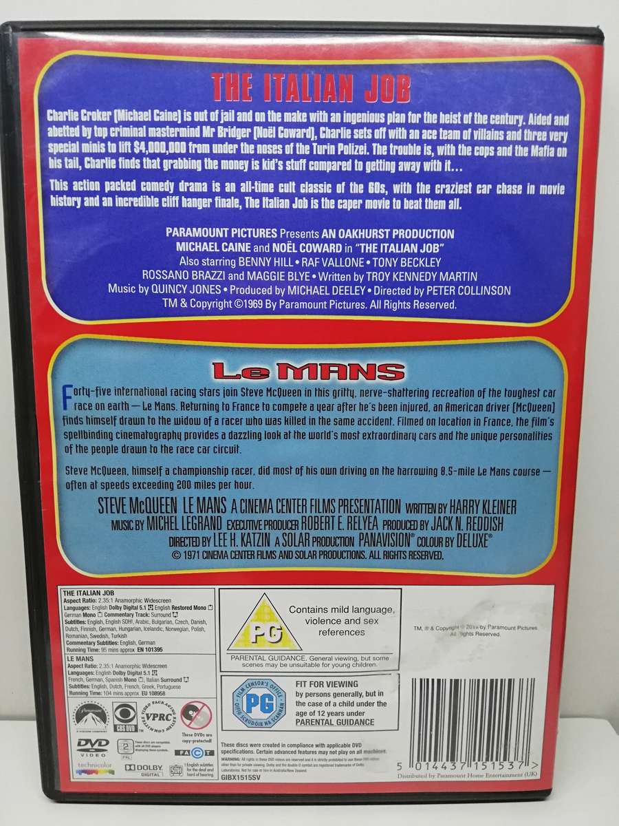 Double Movie Collection - The Italian Job & Le Mans (DVD)