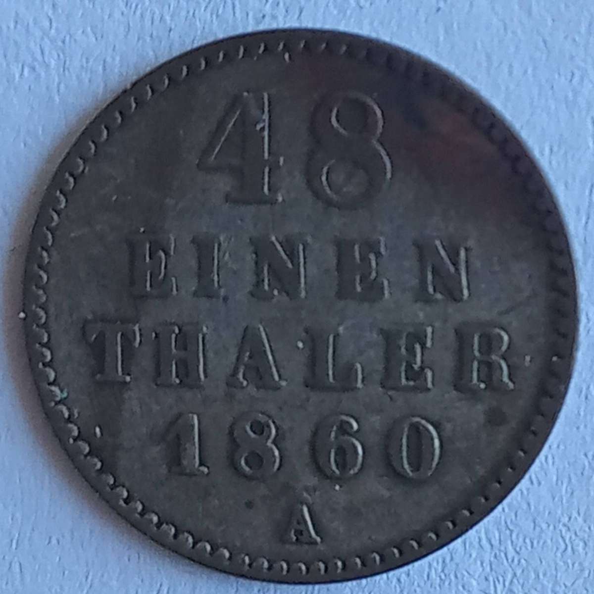 1860 A German states Mecklenburg Schwerin silver 1/48 Thaler