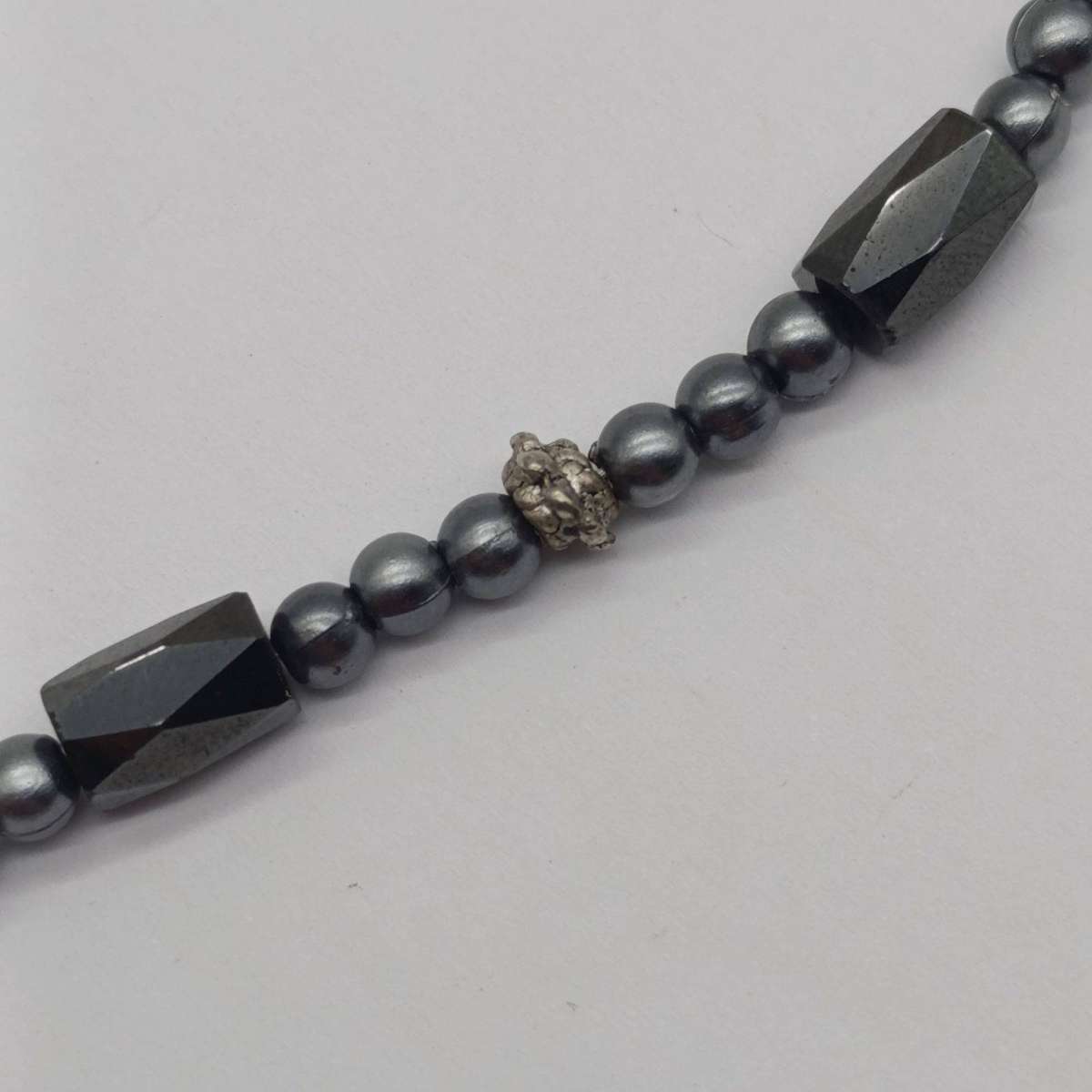 Magnetic hematite necklace