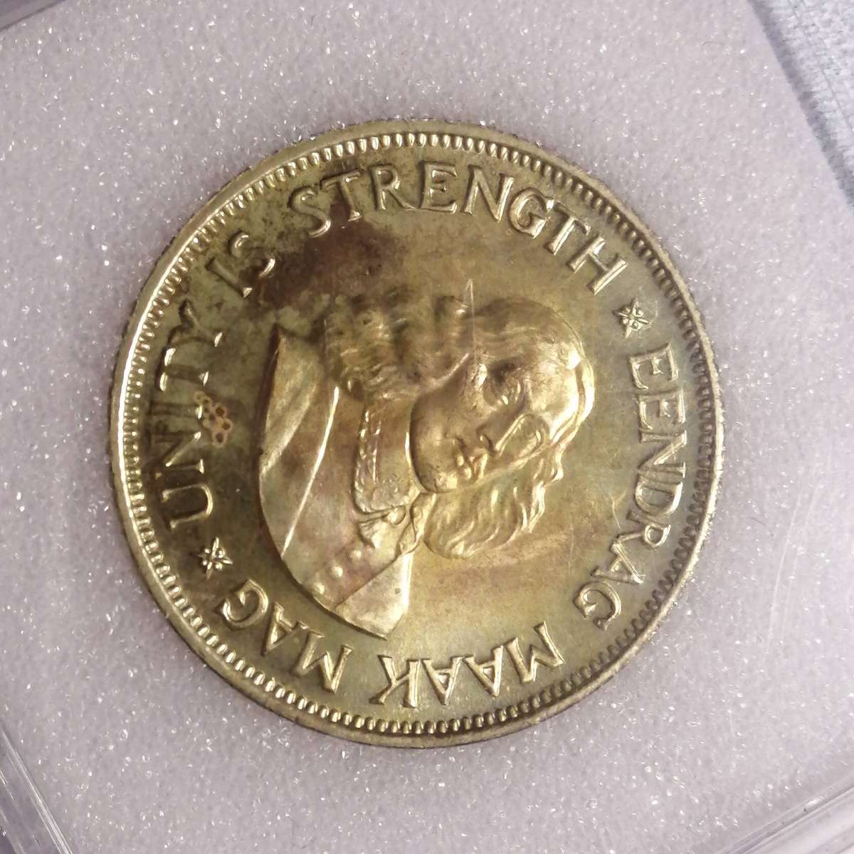 1961 South African proof 1 cent - Graded PR68 Cameo by NNC