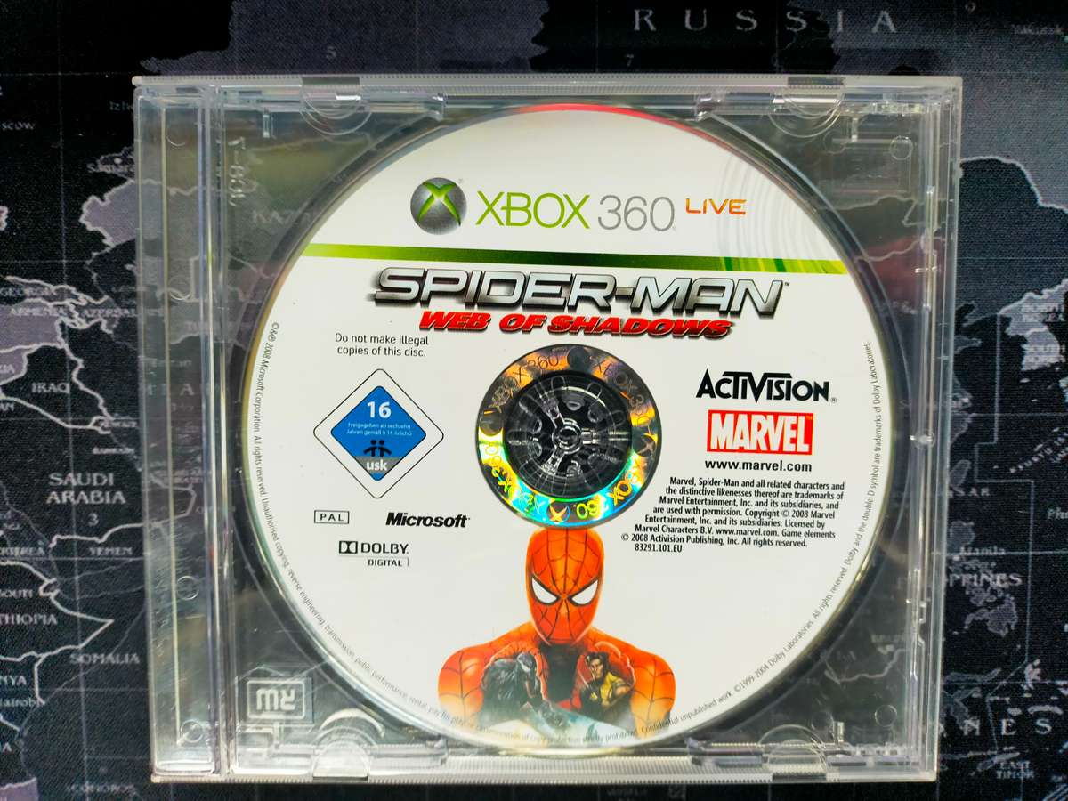Spider-Man Web of shadows XBOX 360 (Disc Only & CD CASE) (ULTRA RARE)