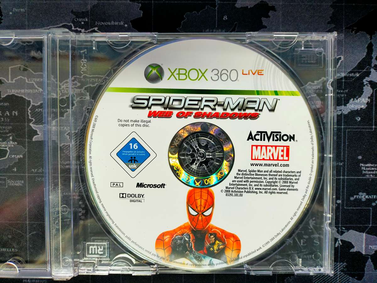 Spider-Man Web of shadows XBOX 360 (Disc Only & CD CASE) (ULTRA RARE)