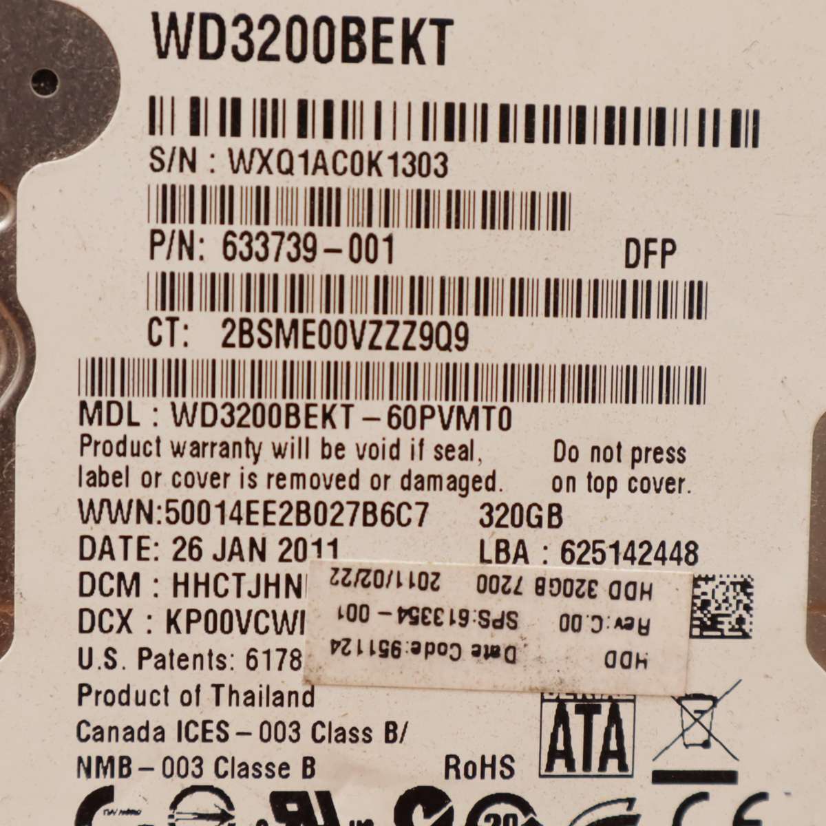 2.5 Inch Internal SATA Hards Drives 500GB and 320GB - 2Pcs