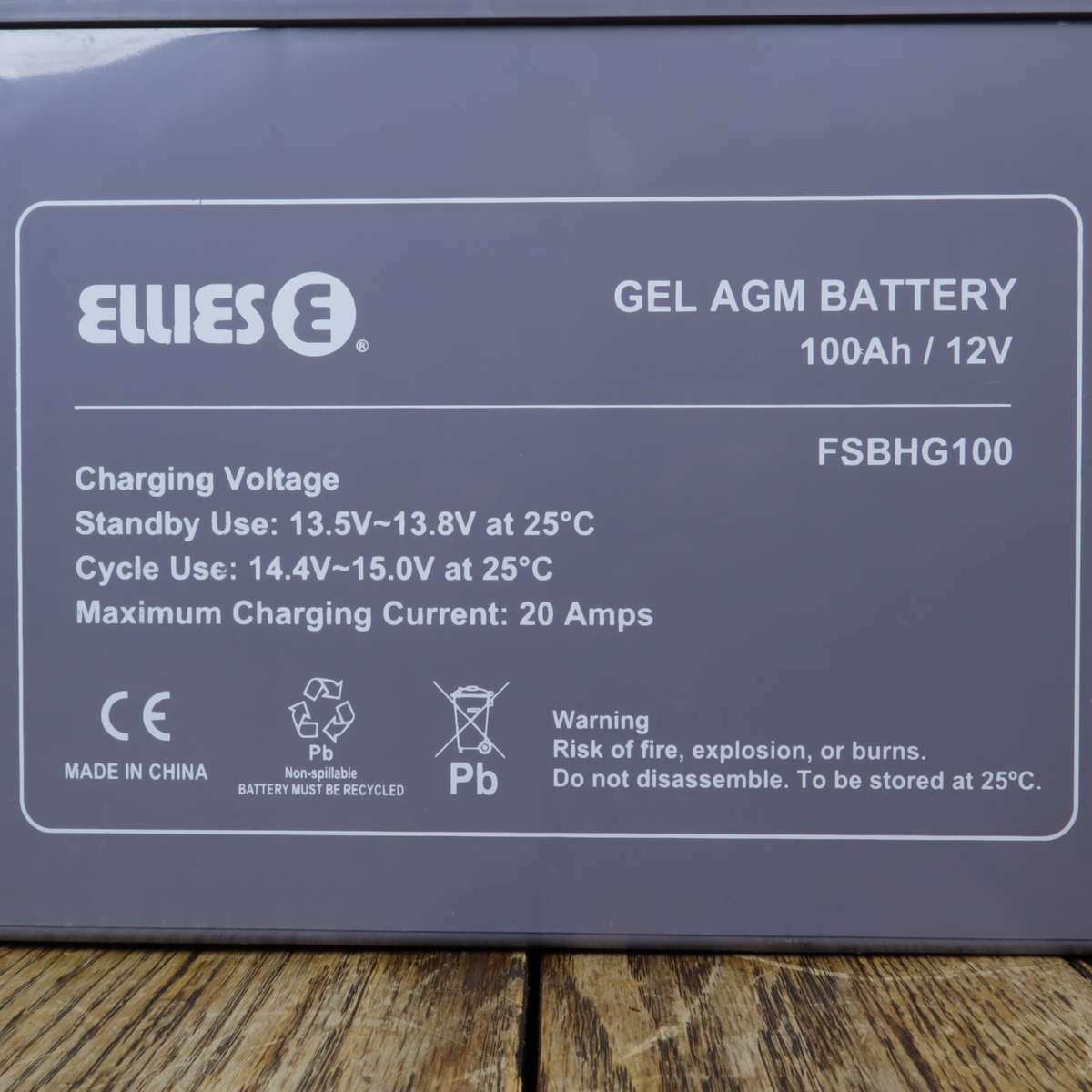 Ellies Solar Hybrid Gel AGM Battery - 100Ah FSBHG100