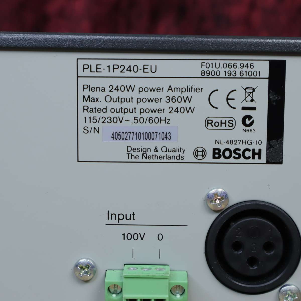 Bosch Plena PLE-1P240EU Line Amplifier - Pre-Owned
