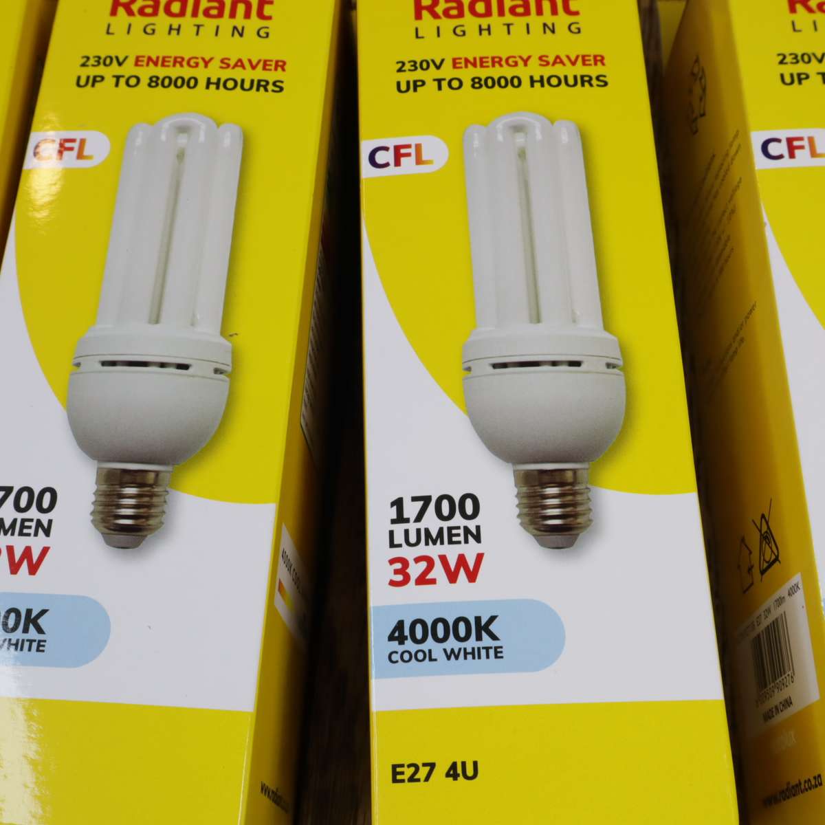 Radiant YFCT135 (RLC91) Fluorescent Bulb 32w E27 8000h Cool White - (4-Packs)