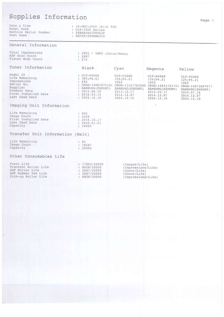 Samsung CLX-3305FW A4 Colour All-In-One Laser Printer - Pre-Owned