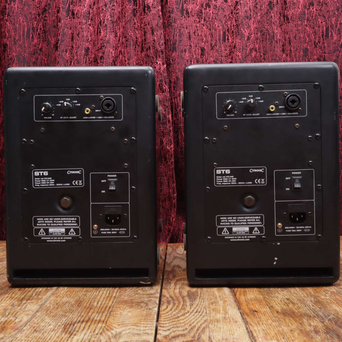 Citronic ST-6 Active Studio Monitors Speakers - Left & Right