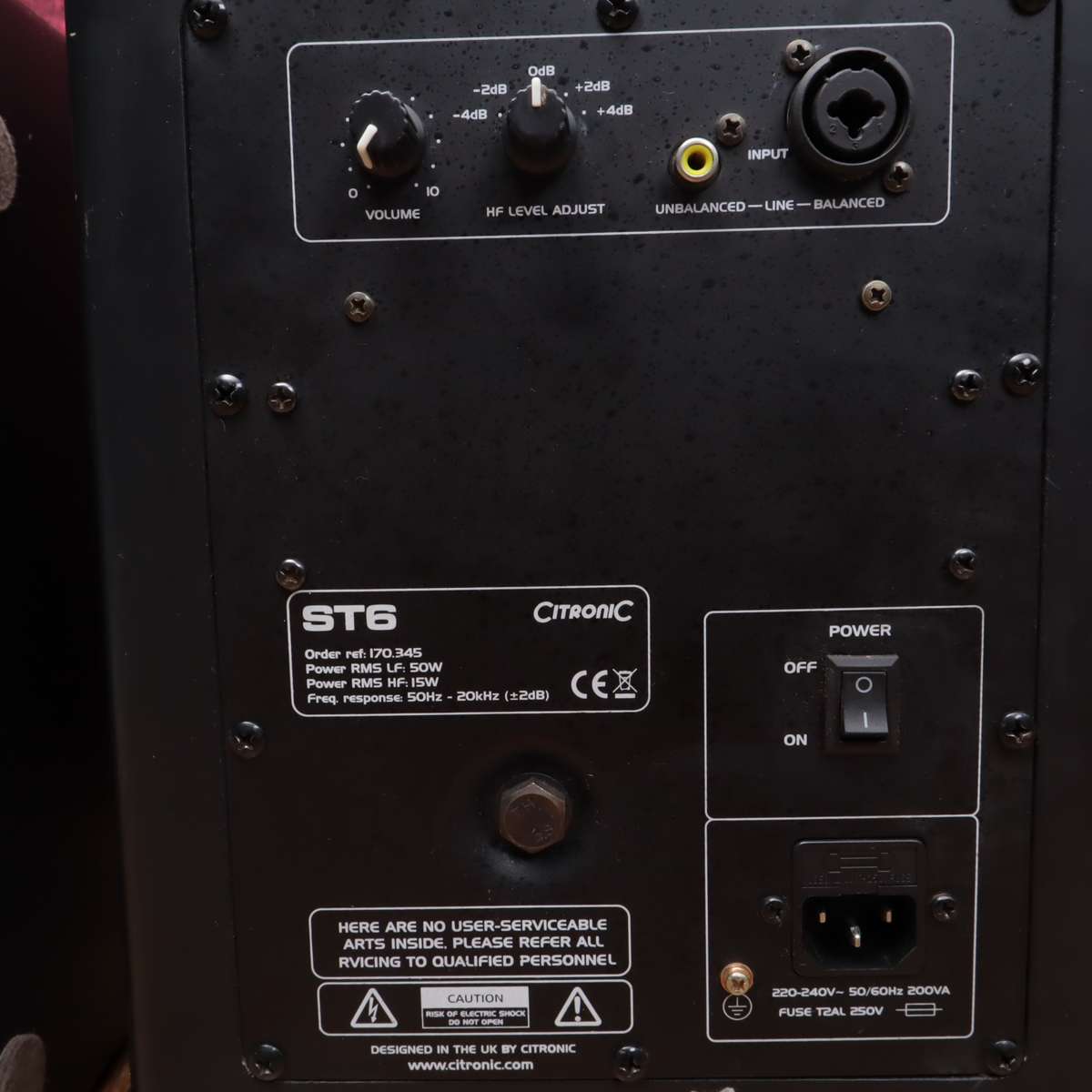 Citronic ST-6 Active Studio Monitors Speakers - Left & Right