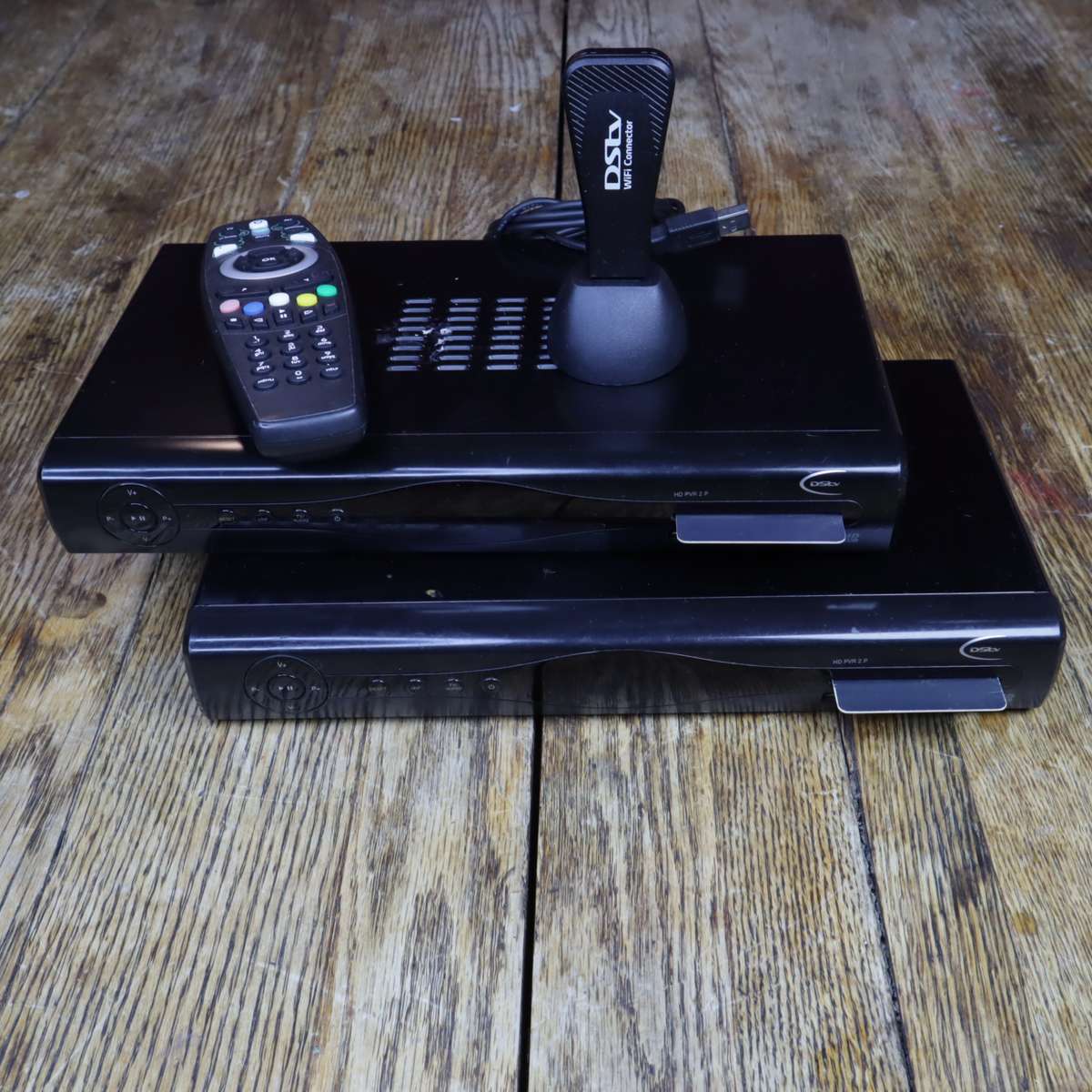2Pcs DSTV HD PVR 2P  Decoder + Remote + WiFi Connector - Pre-Owned