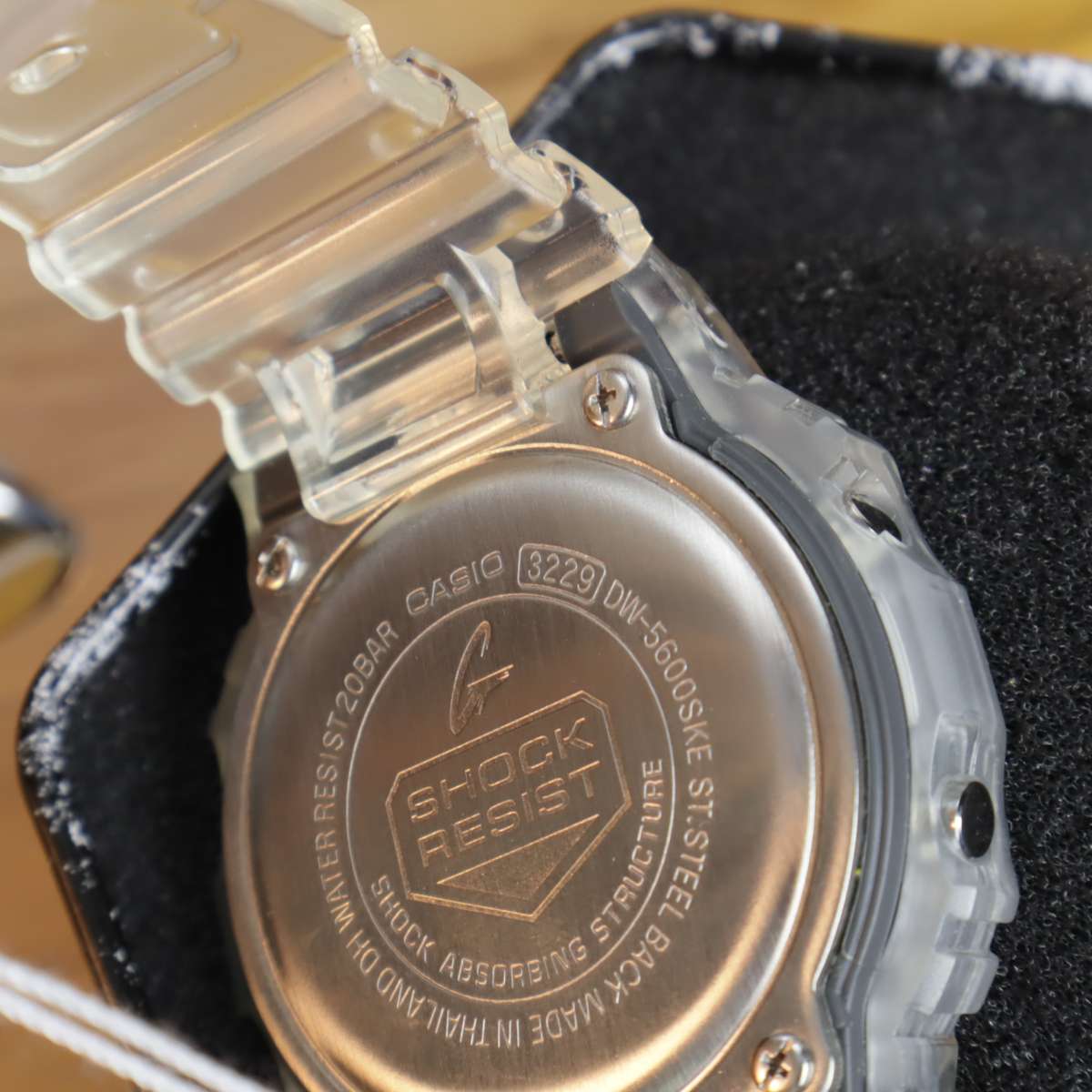 Casio G-Shock Semi-Transparent Skeleton Watch - DW-5600SKE-7DR