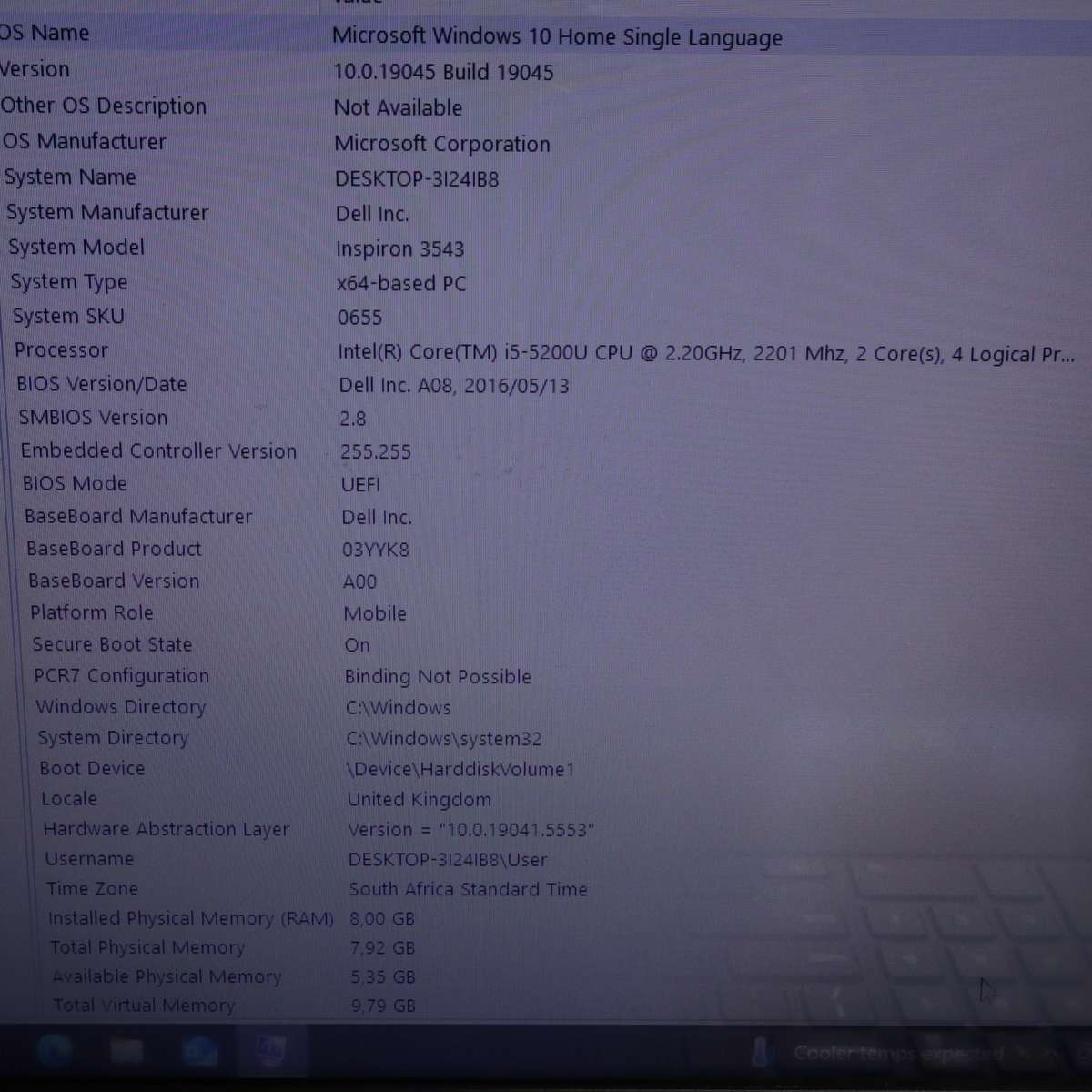 Dell Inspiron 3543 Laptop - Core i5 2.20GHz NVIDIA GeForce 920M 8GB RAM 1TB HDD