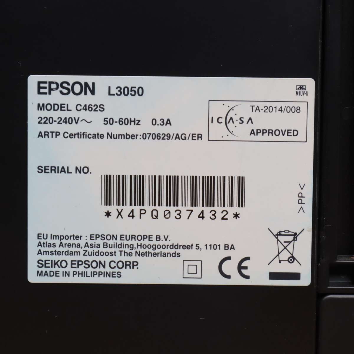 Epson EcoTank L3050 A4 Colour All-In-One Inkjet Printer