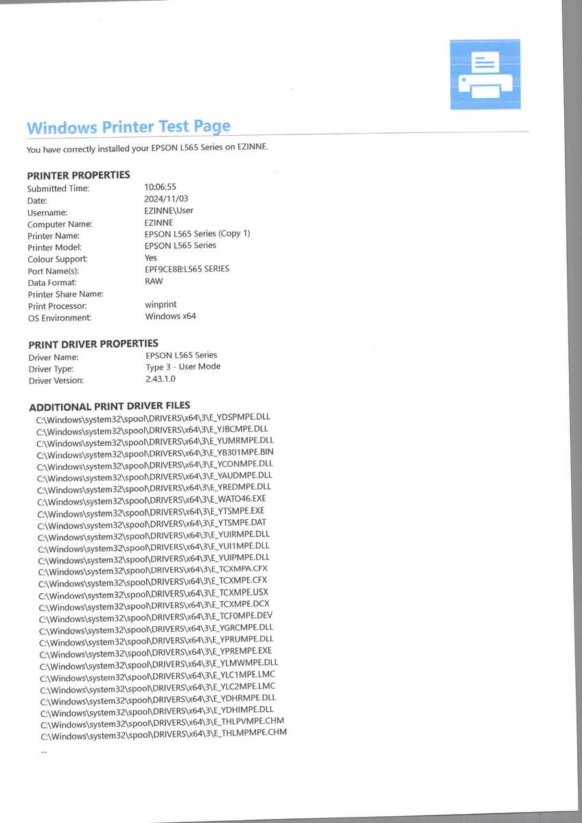 Epson L565 A4 Colour All-In-One Ink Tank Printer - Pre-Owned