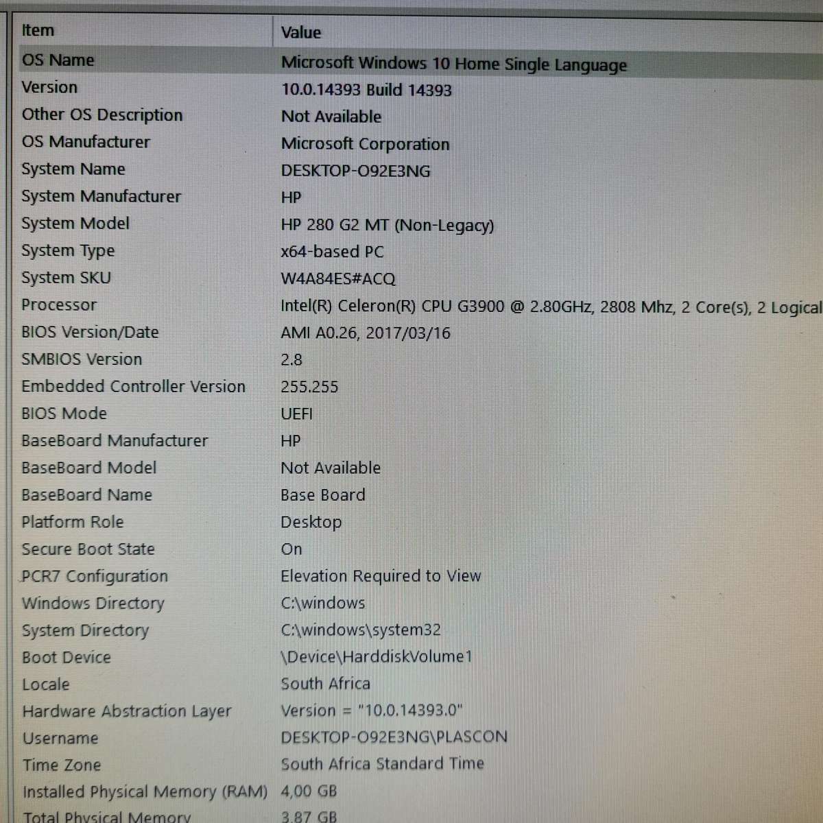 HP 280 G2 MT Business PC Desktop Intel Celeron 500GB HDD 2.8GHz 4GB RAM