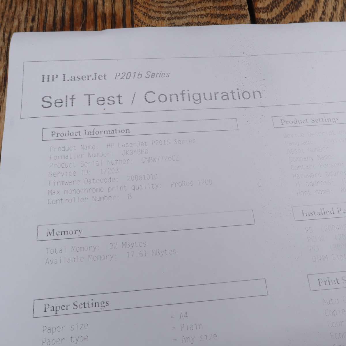 HP LaserJet P2015dn Mono A4 Laser Printer