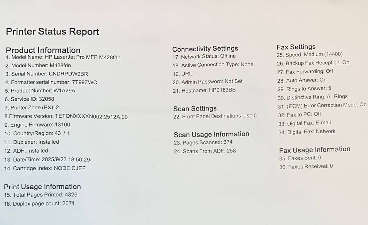 HP LaserJet Pro MFP M428fdn A4 Mono All-In-One Laser Printer - W1A29A