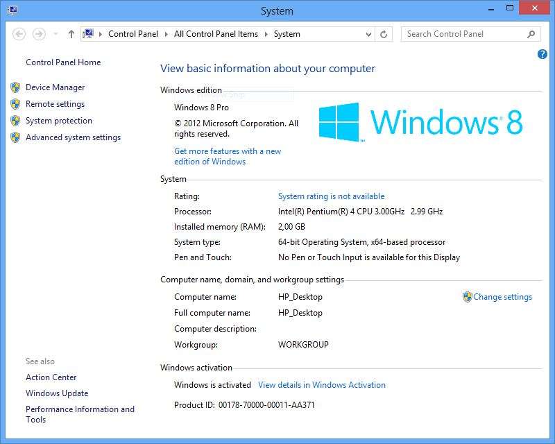 HP Desktop Computer Set | Pentium® 4HT | 2.99GHz | 320GB HDD| 2GB RAM - Pre-Owned