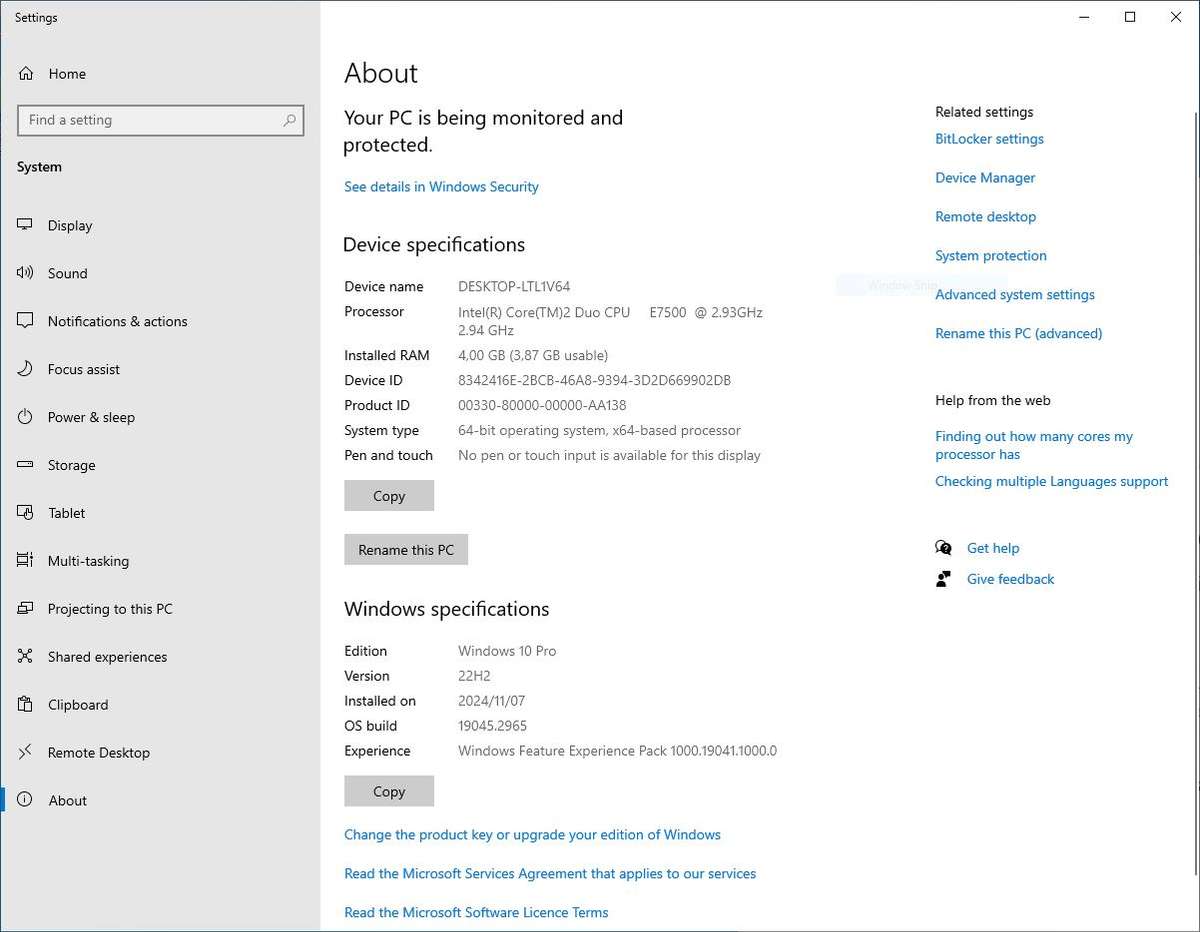 HP Compaq 500BMT Desktop PC | Intel(R) Core(TM)2 Duo E7500 | 2.93GHz | 2GB DDR3 RAM | 320GB HDD