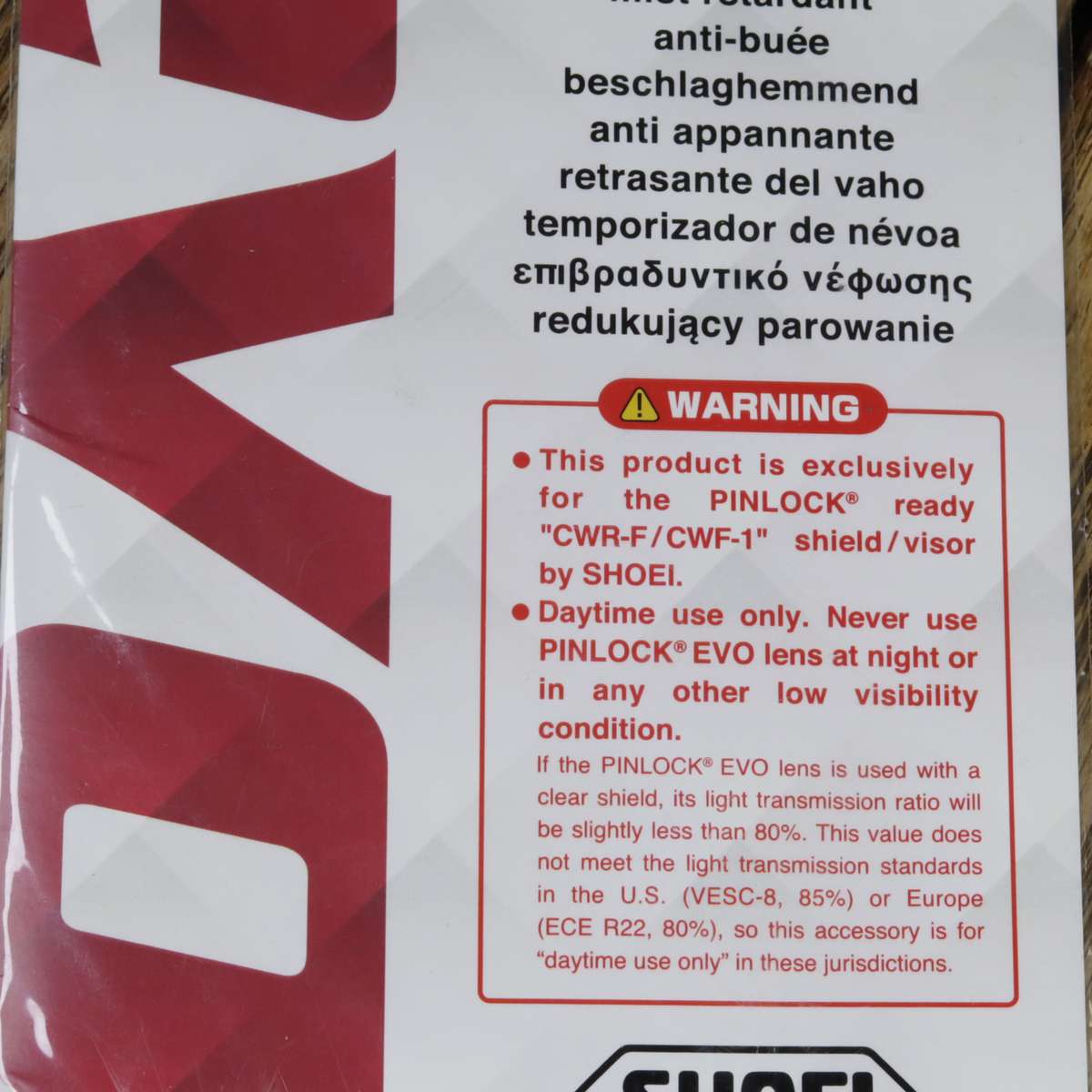 Shoei CWR-F CWF-1 Pinlock Evo Insert Lens Clear DKS 303