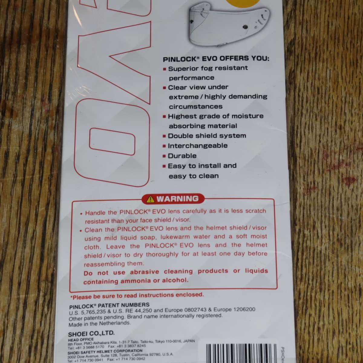 Shoei CWR-F CWF-1 Pinlock Evo Insert Lens Clear DKS 303