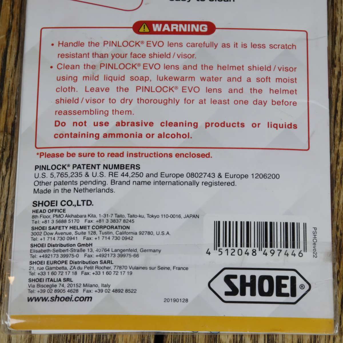 Shoei CWR-F CWF-1 Pinlock Evo Insert Lens Clear DKS 303