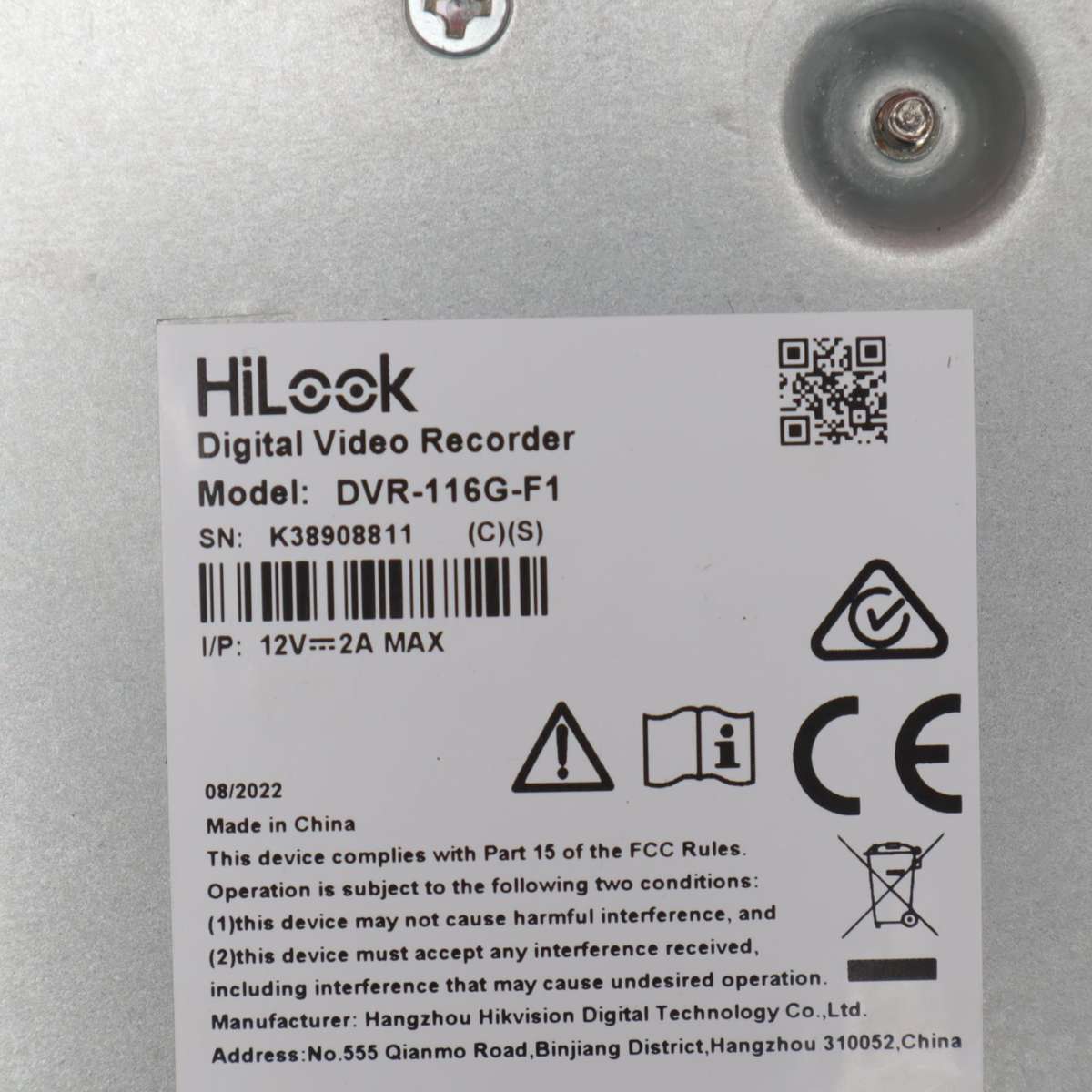 HiLook by HikVision 16 Channel Turbo HD TVI 1080P Lite Hydrid DVR - DVR-116G-F1