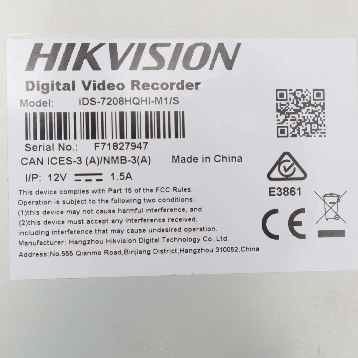 Hikvision iDS-7208HQHI-M1/S 8-Channel 1080P 1U H.265 DVR