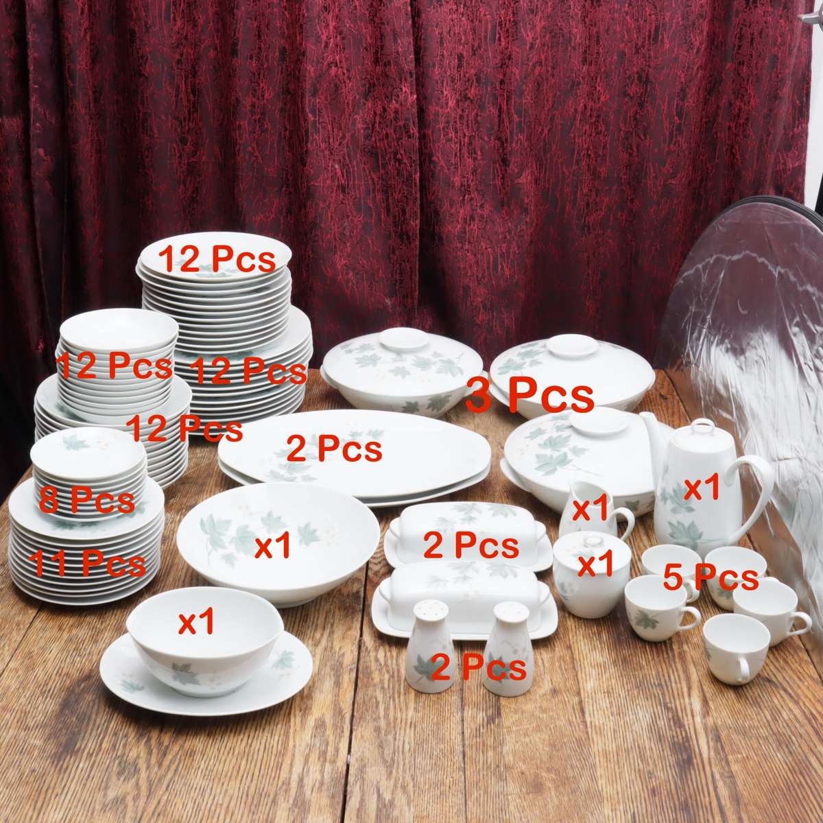 84 Pcs Noritake Cook'n Serve China 102 Wild Ivy Dinnerware Porcelain Dinner Set