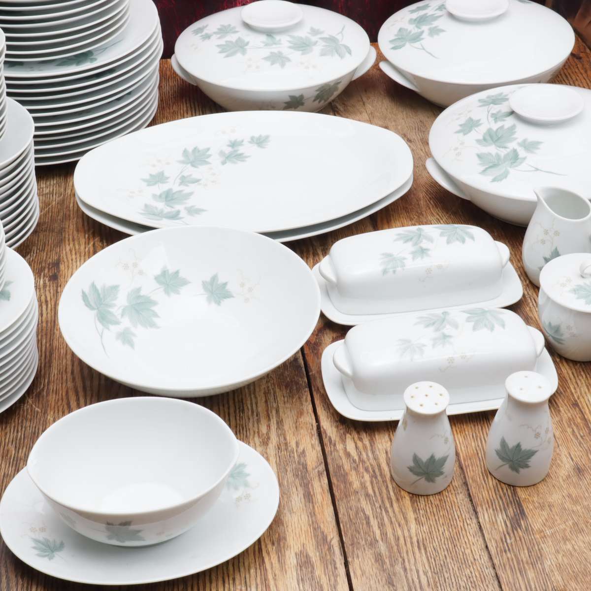 84 Pcs Noritake Cook'n Serve China 102 Wild Ivy Dinnerware Porcelain Dinner Set