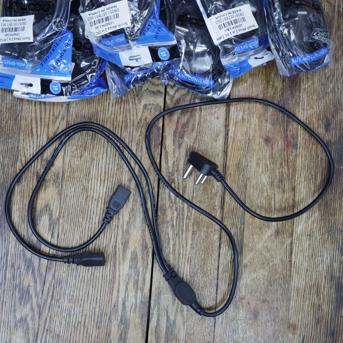 10 Pcs - Dual Head Power Cable 3 Pin Plug to Kettle Cord / IEC C13 Plug 1.8 Meter