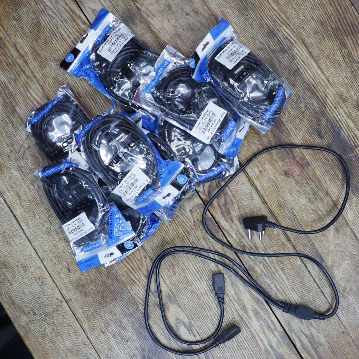 10 Pcs - Dual Head Power Cable 3 Pin Plug to Kettle Cord / IEC C13 Plug 1.8 Meter