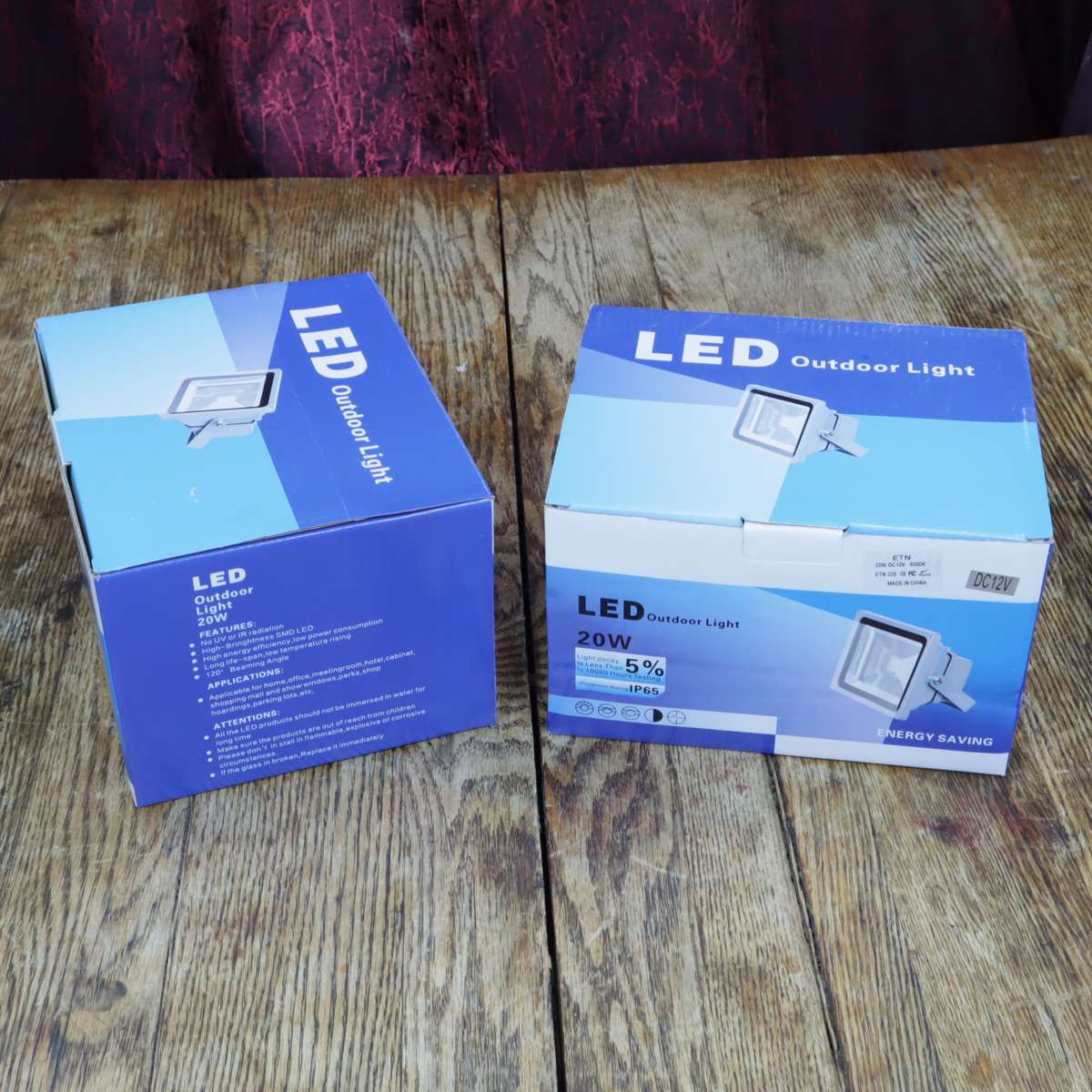 20W Outdoor LED Floodlights 12VDC - 2 Pcs